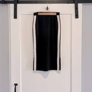 Silence + Noise Striped Jersey Midi Skirt